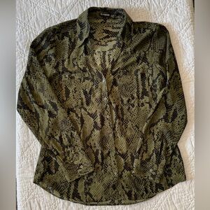 EXPRESS Snake Print V-Neck Blouse